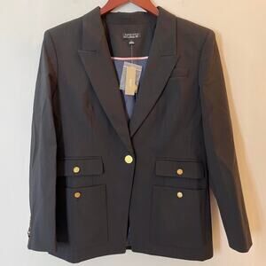 J.Crew Vivienne Blazer Italian Bi Stretch Merino Wool Blend Office CC421 Black 6